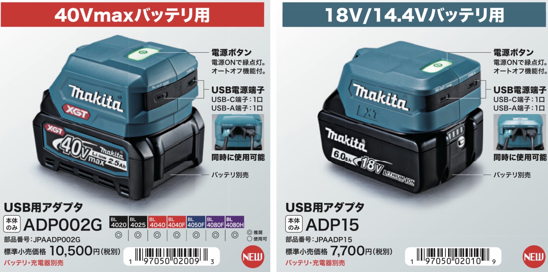 マキタ USB用アダプタ ADP002G ADP15